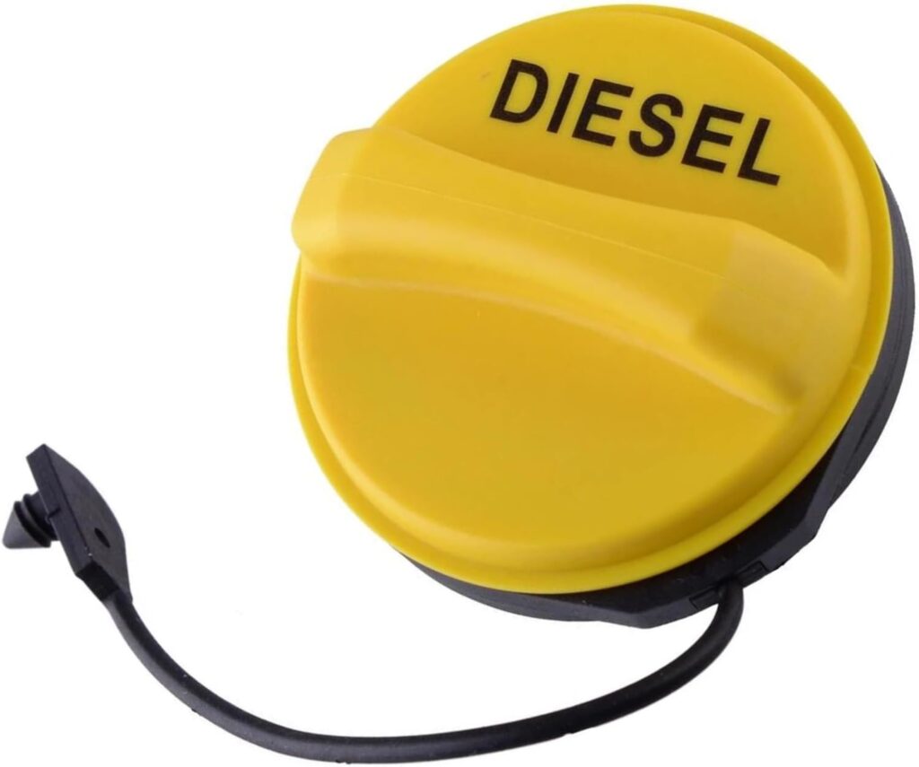 Twowinds - Tapón Combustible LR053666 Compatible con Land Rover Discovery 3, Discovery 4, Discovery 5; Range Rover Sport, Evoque (2011-2017) Discovery (2004-2017) - Tapa Depósito Diésel (Amarillo)