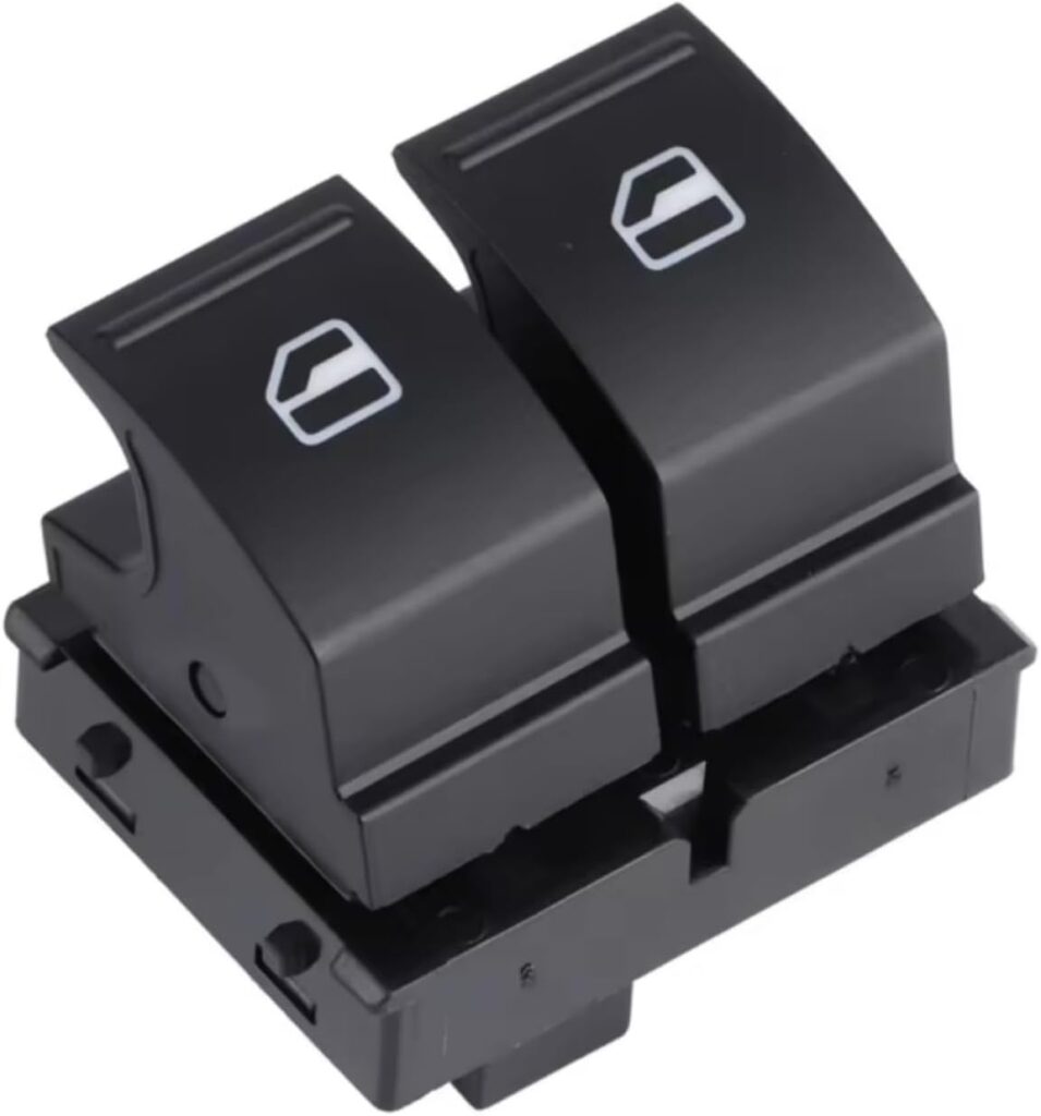 Twowinds - Interruptor Elevalunas 1K3959857A Compatible con Seat Ibiza León Toledo, VW Golf - Puerta Delantera Izquierda (lado conductor) - Botonera Ventana - Botón Ventanillas Delanteras