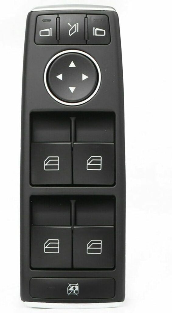 Twowinds - Interruptor Elevalunas A2128208310 Compatible con Mercedes W204, W212, C207, A207 - Botón Ventana - Botonera Ventanilla - Ajuste Retrovisor Negro Manual Pulsador