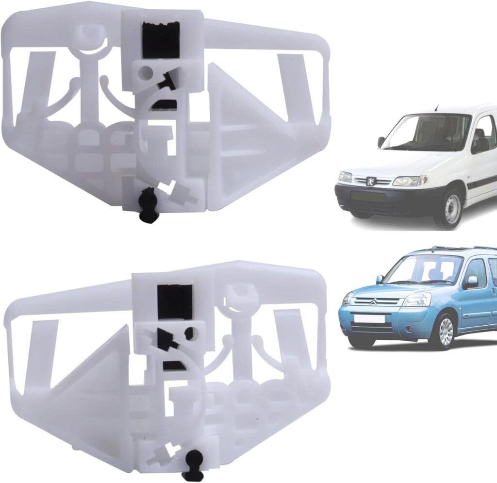 Twowinds - Clip Elevalunas 9221G3 Compatible con Citroën Berlingo (1996-2009), Peugeot Partner (1996-2009) - Puerta Delantera Izquierda, Derecha (Ambos Lados) - 9222A4 - Regulador Ventana (2 Piezas)
