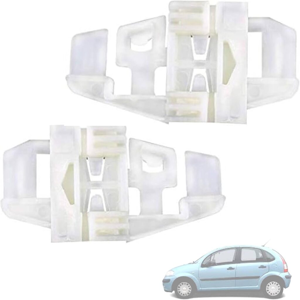 Twowinds - Clip Elevalunas 8200335242 Compatible con Citroën C3 (2001-2007); Renault Modus (2003-2008) Scenic (2003-2009) - Puerta Delantera Izquierda, Derecha (Ambos Lados) - 8200277578 (2 piezas)