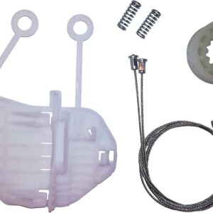 Twowinds - Kit Elevalunas C0002691V001 Compatible con Smart City-Coupe (1998-2004) Cabrio (2000-2004) Fortwo (2004-2007) - Puerta Delantera Izquierda (lado conductor) - Regulador Ventana (6 piezas)