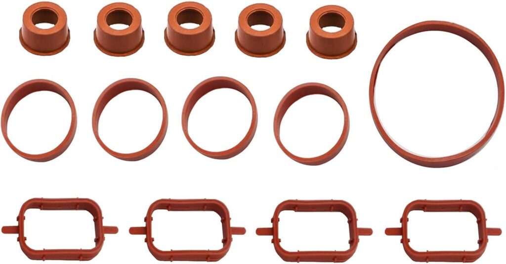 Twowinds - Juntas del Colector de Admisión Compatible con BMW M47, E87, E46, E39, E60, E90, X3 - 4 Cilindros (Lote de 14 Unidades) - Juntas - Colector Admisión