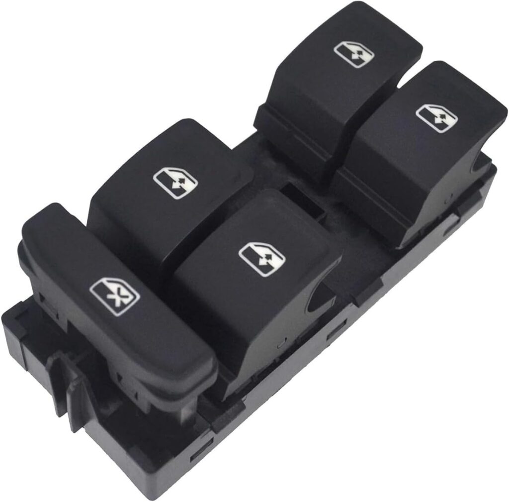 Twowinds - Interruptor Elevalunas 5G0959857D Compatible con Golf 7 (2014-2018), Passat B8 (Desde 2015), Tiguan, Touran, Leon (2013-2016) - Mando Botonera Ventanilla - Botón Ventana