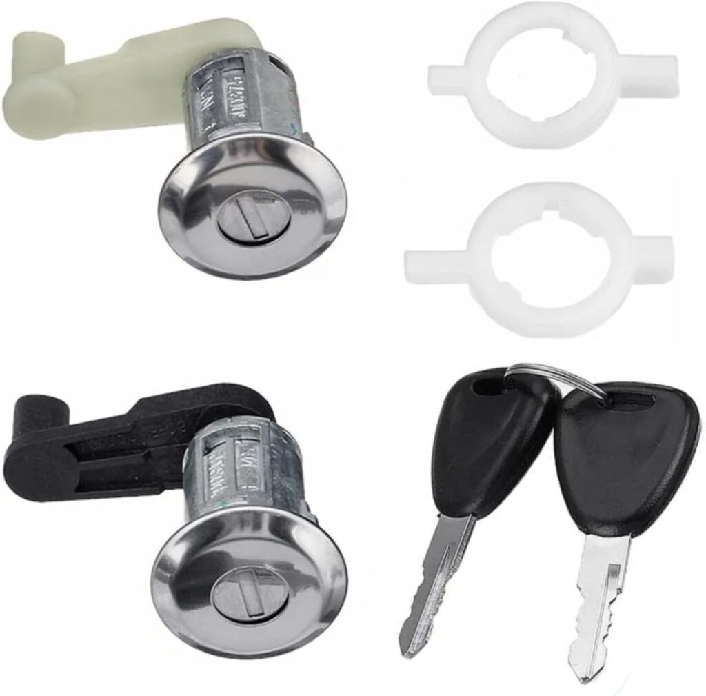 Twowinds - Bombín Cerradura 7701468981 Compatible con Renault Megane, Scenic (1996-2003) Clio, Thalia (1998-2005) - Puerta Delantera Izquierda, Derecha (ambos lados) - 7701468982 - Llave (set de 2)