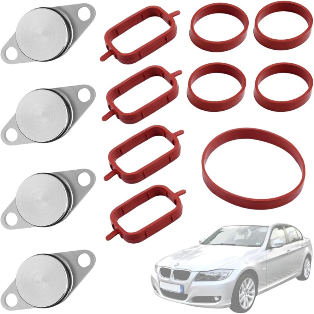 Twowinds - Kit Eliminar Mariposas Colector de Admisión (22 mm) Compatible con BMW E87, E46, E90, E39, E60, E61, E65, E83, E53-4 Cilindros - Anular Palomillas Admisión (4 tapones y 9 juntas)