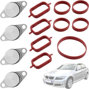 Twowinds - Kit Eliminar Mariposas Colector de Admisión (22 mm) Compatible con BMW E87, E46, E90, E39, E60, E61, E65, E83, E53-4 Cilindros - Anular Palomillas Admisión (4 tapones y 9 juntas)