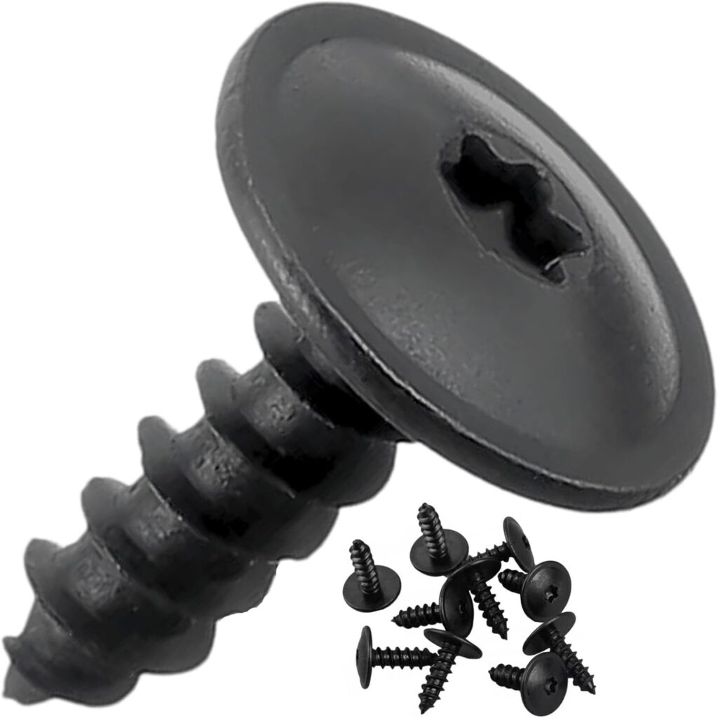 Twowinds - Tornillo Torx Autorroscante N90775001 Universal para Guardabarros, Paso de Rueda, Parachoques, Rejillas - N91160401 - M5 x 16 mm - TX25 - Negro (set de 10 unidades)