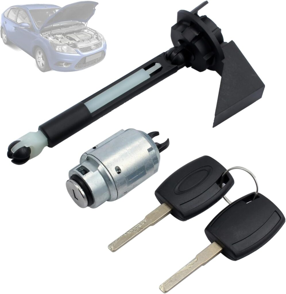 Twowinds - Bombín Cerradura Capó 4M5AA16B970 Compatible con Ford Focus 2 (2004-2012) - 1355231 - Liberación Capó - Cilindro Cierre - Llave