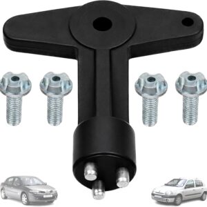 Twowinds - Llave Tapacubos Antirrobo 7700422600 Compatible con Renault Clio, Espace 4, Kangoo, Megane; Opel Astra, Corsa, Vectra - Llave de Extracción - Tornillo de Seguridad M8 (1 llave, 4 tornillos)