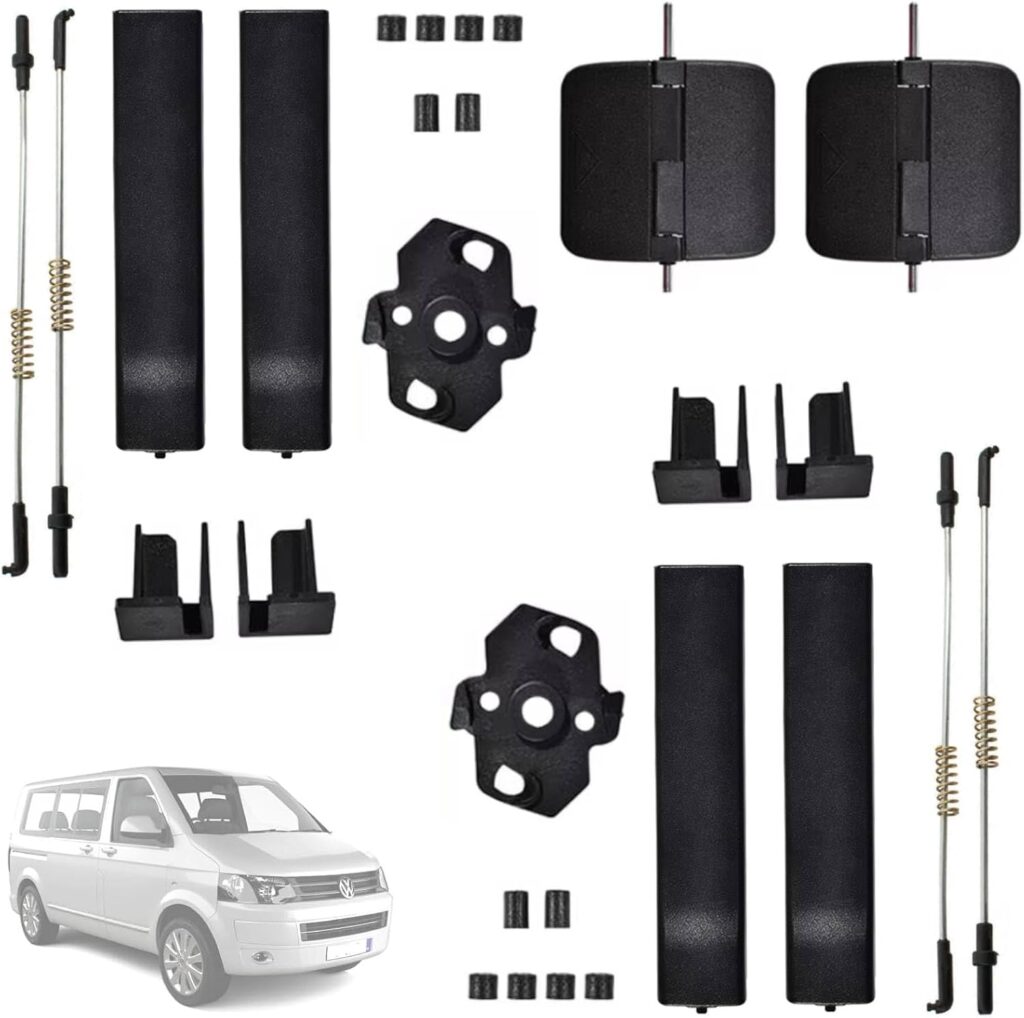 Twowinds - Manilla Ventanilla Corredera 7H0847781B Compatible con VW T5 Transporter Caravelle Multivan (2003-2015) T6 (a partir de 2015) - Izquierdo y Derecho - Tirador Ventana Deslizante (set de 2)