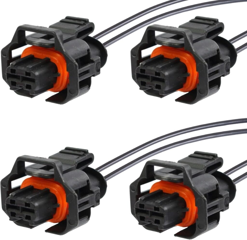 Twowinds - Sensor Conector Inyector 1928403874 Compatible con Citroën Xsara, C4, Picasso; Peugeot 306, 406; Renault Laguna, Scenic; Ford Focus - Conector de Cableado (Pack de 4 Unidades)
