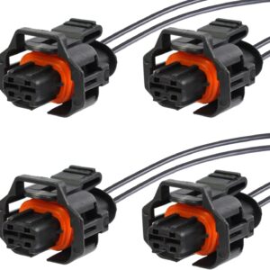 Twowinds - Sensor Conector Inyector 1928403874 Compatible con Citroën Xsara, C4, Picasso; Peugeot 306, 406; Renault Laguna, Scenic; Ford Focus - Conector de Cableado (Pack de 4 Unidades)