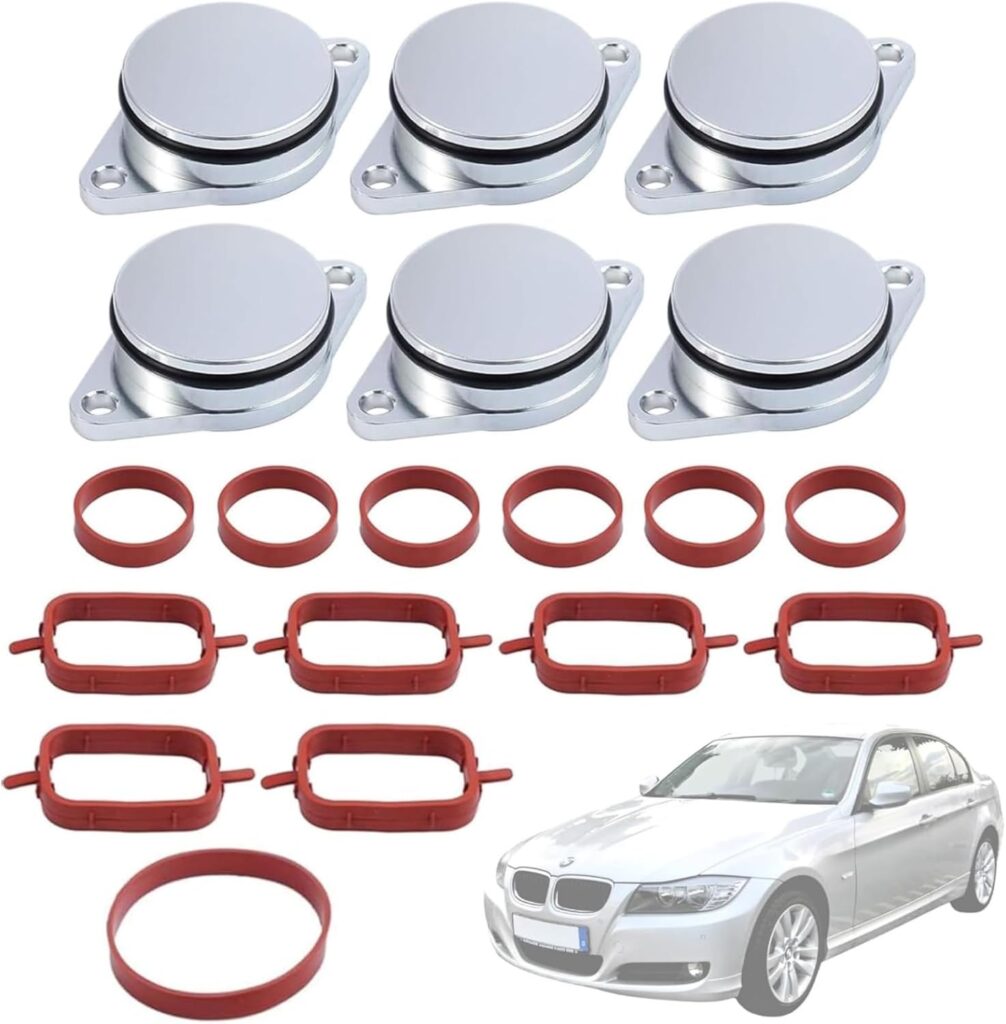 Twowinds - Kit Anular Mariposas del Colector de Admisión (32mm) Compatible con BMW 320d, 330d, 520d, 525d, 530d, 730d - Anular Palomillas - 6 Cilindros (13 Juntas, 6 Tapones)