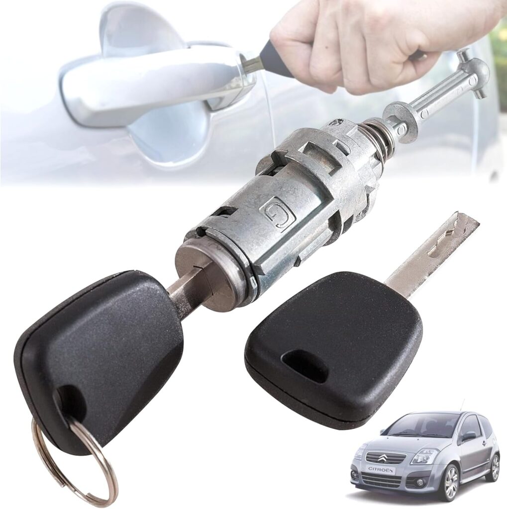 Twowinds - Bombín Compatible con Citroën C2, C3 - Cerradura Puerta Delantera Izquierda (lado conductor) - 9170T9 - Cilindro Cierre Llave