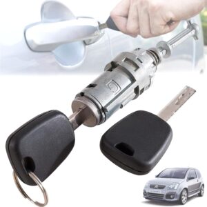 Twowinds - Bombín Compatible con Citroën C2, C3 - Cerradura Puerta Delantera Izquierda (lado conductor) - 9170T9 - Cilindro Cierre Llave
