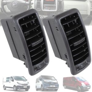 Twowinds - Rejilla Ventilación 7701054458 Compatible con Renault Trafic 2, Opel Vivaro A, Nissan Primastar (2002-2014) - Aireador Salpicadero Consola Central - Difusor Aire Calefacción - Climatización