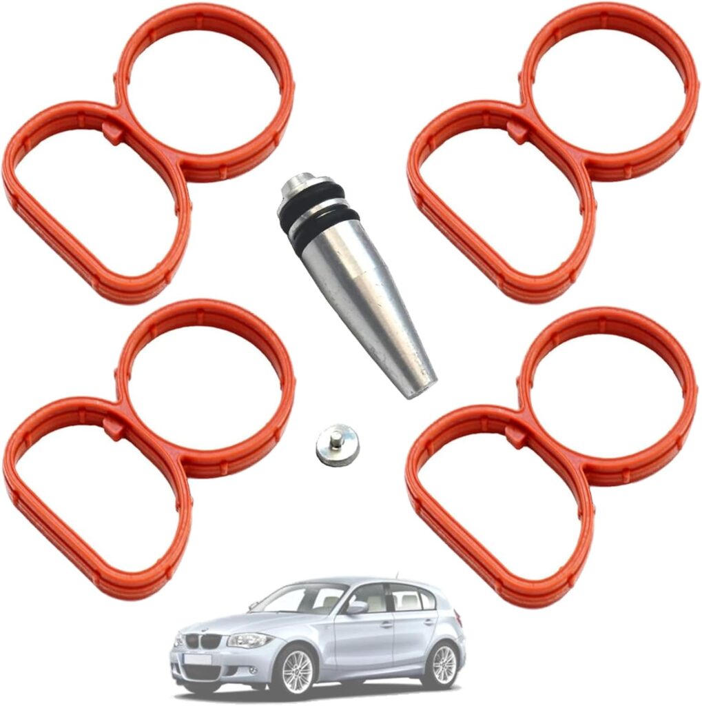 Twowinds - Tapón de Cierre para Anular Palomillas del Colector de Admisión 11618507239 Compatible con BMW E81 E87 E88 E82 E90 E60 - Motores N47-11617801438 - 4 Cilindros (lote de 1 tapón y 4 juntas)
